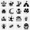 Amusement Park, circus vector icons set on gray