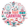 Amusement park concept, circus, carnival. Royalty Free Stock Photo