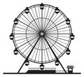 Amusement park ferris big wheel black silhouette Royalty Free Stock Photo