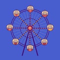 Amusement park Ferris wheel flat color vector icon Royalty Free Stock Photo