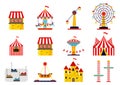 Amusement park collection. Royalty Free Stock Photo