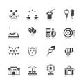 Amusement Park Icons Black