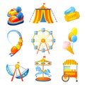 Amusement Park Icons Set Royalty Free Stock Photo