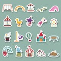 Amusement Park icons set