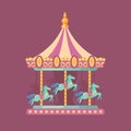 Amusement park illustration. Carousel