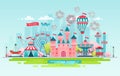 Amusement park landscape banner