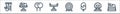 Amusement park line icons. linear set. quality vector line set such as bumper boats, clown, ice cream, dartboard, balancer,