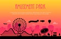 Amusement park - modern vector illustration