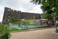 Amusement park near the walls of the fortress of Sao Juan Baptista do Pico, Funchal, Madeira