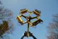 Amusement Park Ride - carrousel with flying people in the Luna Park Royalty Free Stock Photo
