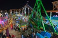 Amusement Park at Santa Monica Pier at Night Royalty Free Stock Photo