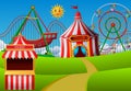 Amusement park scene at daytime