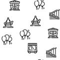 Amusement Park Seamless Pattern Vector Royalty Free Stock Photo