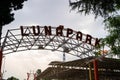 The amusement park sign in Izmir Kulturpark. Izmir, Turkey - July 1, 2023