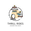 Amusement Park Thin Line Icon Concept. Vector Royalty Free Stock Photo