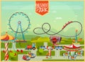 Amusement Park Vector Illustration Royalty Free Stock Photo