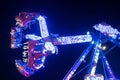 Amusement ride with bright lights Royalty Free Stock Photo