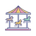 Amusement ride Line Style vector icon which can easily modify or edit