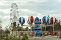 Amusement rides do not work in the park of the city of Volgograd. Coronavirus pandemic.