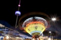 Amusement rides at night Royalty Free Stock Photo