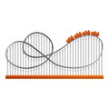 Amusement train track icon, cartoon style Royalty Free Stock Photo