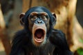 Amusing Ape shocked funny. Generate Ai