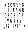 Amusing black cut style alphabet set