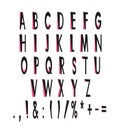 Amusing black, pink decor alphabet set