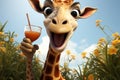 Amusing and charming giraffe adds humor to your day