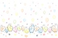 Amusing emotional cats on a festive background of balloons, flowers, hearts, spirals Drawing Sketch Background Vector