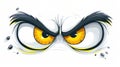 Amusing Evil Face Sticker with Angry Cartoon Eyes Royalty Free Stock Photo