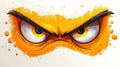 Amusing Evil Face Sticker with Angry Cartoon Eyes Royalty Free Stock Photo