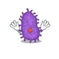 An amusing face bacteria bacilli cartoon design with tongue out