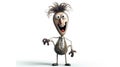 Amusing Funny Single Character, on White Isolated Background,