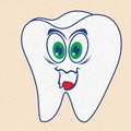 Amusing healthy cartoon tooth