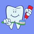 Amusing healthy cartoon tooth