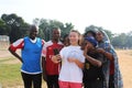 Amusing white lady and local friends in Kadunda, Nigeria