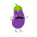 Amusing mustached eggplant character