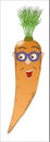 A fun picture of a carrot with facial features