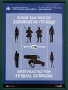 Amusing poster demonstrating how to measure a two-meter physical distancing using military symbols