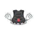 Amusing scuba buoyancy compensator cartoon picture style with tongue out face