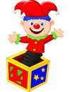 Amusing toy jumping out from a box Royalty Free Stock Photo
