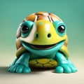 Amusingly Anthropomorphic Turtle Friendly Smiling Anomaly Amidst Gradient Greens Royalty Free Stock Photo