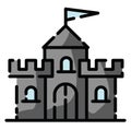 Amusment park castle, icon Royalty Free Stock Photo