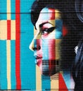 Amy Winehouse graffiti on the wall in New York City