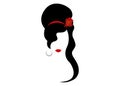 Amy Winehouse - minimalist version, vector portrait of jazz singer Royalty Free Stock Photo