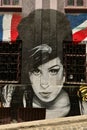 Amy Winehouse Street art graffiti in Valparaiso Chile colorfull