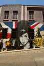 Amy Winehouse Street art graffiti in Valparaiso Chile colorfull
