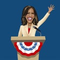 Caricature of Kamala Harris, first female and first black vice president of the United States.