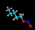 Amyl Nitrite molecular structure isolated on black